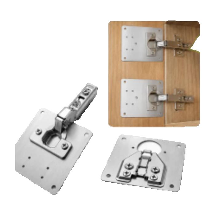 Kit 4 Placas Reparo de Dobradiças de Inox para Móveis Porta de Armários
