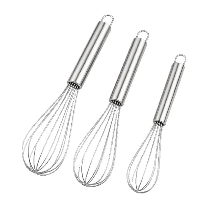 Kit Fouet Batedor de Clara Manual 3 Peças Inox