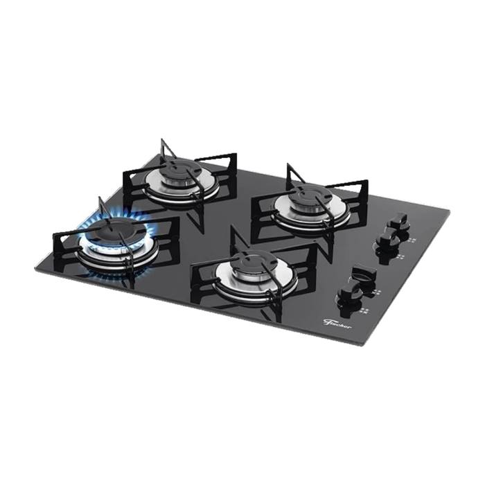 Cooktop Fischer 4 Bocas a Gás Mesa Vidro Bivolt