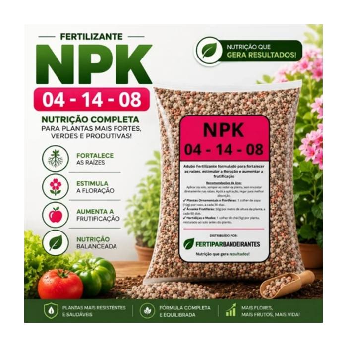 Adubo 2Kg MPK 041408 Premium mais Flores, Frutos e Plantas